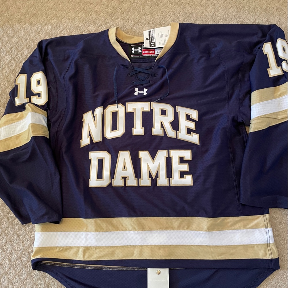 Under armour notre dame authentic hockey jersey #19 Cecin
